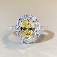 Bague de haute joaillerie pour femme en argent pur S925, motif œuf jaune canari, bijou de doigt polyvalent de luxe léger haut de gamme
