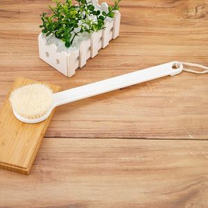 White Bath Shower With Long Handle Gentle <b>Back</b> Skin Scrubber Exfoliate Massage Body Cleaning <b>Brush</b> for Car Bathroom Use - Product Image 2