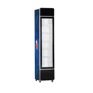 Vidro de refrigerador comercial apex, 1 porta, upright, estreita, display fino, 0 a 10 graus