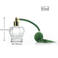 Atomiseur de parfum rechargeable de style vintage de 85 ml, flacon à pompe avec pompon court