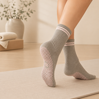 Chaussettes de Pilates antidérapantes respirantes pour yoga, barre et danse, pour femmes, couleur personnalisée, logo, fournisseur OEM ODM