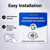 Cartes NFC vierges pour avis Google, carte Google Review portugaise, carte de table personnalisée en acrylique, 16 langues pour avis 5 étoiles