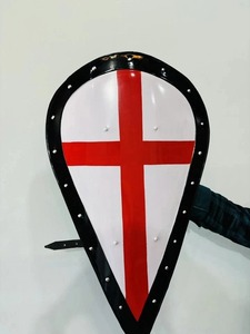 Escudo de la Cruz Roja Medieval, Armadura de Caballero Templario, Calentador de Armadura de Metal Pintado con la Cruz Roja, Arte en Forma de Calentador de Armadura de Caballero Templario Medieval - Product Image 1