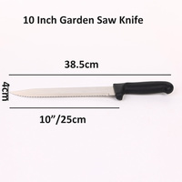 Couteau à scier dentelé de 10 pouces conforme aux normes, lame en acier inoxydable SS420J2, manche en polypropylène antidérapant, parfait pour la maison et le jardin
