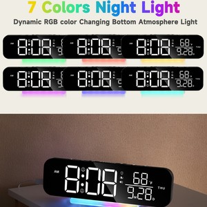 RGB Color LED <b>Digital</b> Alarm <b>Clock</b> With Vibrator 8 Lighting Modes Touch Control USB Powered Smart Table <b>Clock</b> - Product Image 2