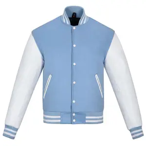 Winter Breathable Varsity Jackets Hot Selling Custom Cool Style Fleece Baseball Bomber Leather for Men Custom Brand Woven Fabric