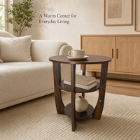 Table basse ronde en bois moderne personnalisable - Meuble de salon minimaliste et durable