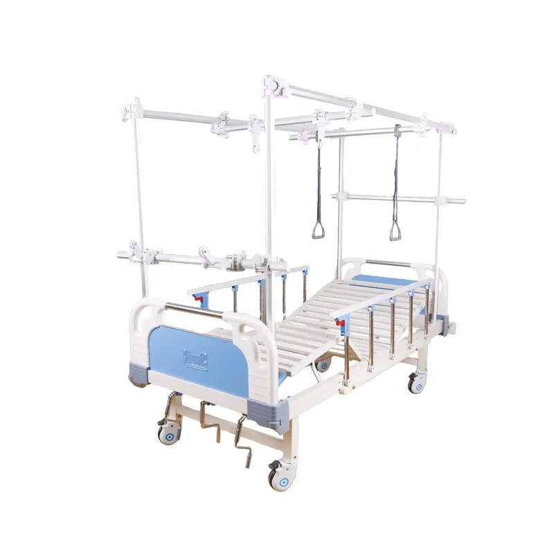 Cama de hospital ortopédica Manual de alta calidad equipo médico cama de acero con función de respaldo