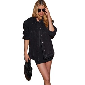 Veste en jean pour femme 2026 – Blouson en denim tendance à manches longues, boutonné, coupe ajustée, style western avec poches - Product Image 2