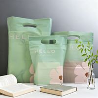 Sac en plastique recyclable imprimé avec poignée découpée en LDPE mat, fermeture éclair Flexiloop, pour vêtements, chaussettes, chaussures, cosmétiques