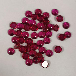 5 #   Corindón Rubí, Forma Redonda, Cabujón de Base Plana, Gema Sintética Suelta para Joyería - Product Image 6