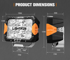 Faro LED LIGHTFOX 160W 9 Pollici, Luce di Guida LED <span class=keywords><strong>4x4</strong></span> Fuoristrada, Fari Rettangolari per Fuoristrada - Product Image 5