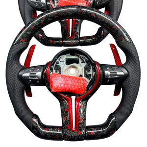 Volant <span class=keywords><strong>sport</strong></span> 3 branches en fibre de carbone <span class=keywords><strong>noir</strong></span> brillant pour modèles BMW Série 1-7, Série X, M - Amélioration intérieure - Product Image 6