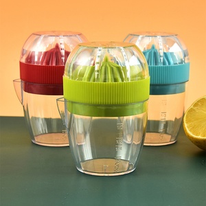 Exprimidor Manual de Frutas con Recipiente, Exprimidor de Cítricos de Plástico, Operado a Mano, Azul - Product Image 5
