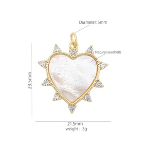 Ciondoli a Moneta in Madreperla Stile Retrò per Collane, Accessori Fai da Te, Ciondoli a Forma di Occhio di Allah, <span class=keywords><strong>Sole</strong></span>, Luna, Cuore - Product Image 4