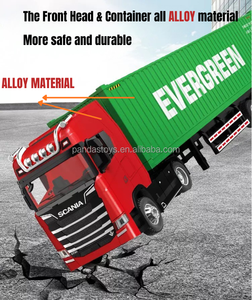 Modellino di Camion Container in Metallo Pressofuso Personalizzato, Giocattolo Simulazione Veicolo Pesante con Funzione Pull-Back per Ragazzi e Bambini <span class=keywords><strong>1</strong></span>:<span class=keywords><strong>50</strong></span> - Product Image 3