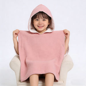 <span class=keywords><strong>Poncho</strong></span> <span class=keywords><strong>de</strong></span> serviette <span class=keywords><strong>de</strong></span> bain pour enfants en <span class=keywords><strong>gaze</strong></span> <span class=keywords><strong>de</strong></span> couleur unie design personnalisé Serviette <span class=keywords><strong>de</strong></span> plage pour bébé en crêpe éponge 100% <span class=keywords><strong>coton</strong></span> - Product Image 2