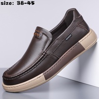 Chaussures de conduite décontractées pour hommes en cuir véritable respirant à semelle souple, style mocassin, pour le dropshipping