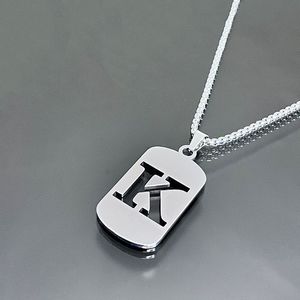 Nuova vendita creativa 26 alfabeto inglese <span class=keywords><strong>collana</strong></span> con pendente cavo stile Punk in acciaio inossidabile <span class=keywords><strong>collana</strong></span> di fascino per il partito - Product Image 3