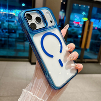 Support d'objectif d'appareil photo en TPU transparent pour iPhone 17, coque magnétique pour Apple iPhone 18 Pro Max avec support métallique pour appareil photo