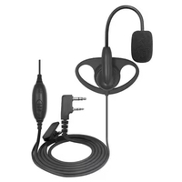Écouteur de talkie-walkie de type D à crochet d'oreille Jianwu haut de gamme, anti-tension, avec haut-parleur intégré, câble tressé épais, compatible universel