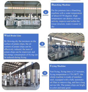 500 kg/giờ hoàn toàn tự động đông lạnh khoai tây chiên dây chuyền sản xuất khoai tây chiên dây chuyền sản xuất đầy đủ Dòng khoai tây chiên Máy làm - Product Image 3