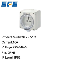 Interrupteur d'isolement de charge étanche 3 broches SFE SF-56510S/56515S, prise universelle 220-240V avec couvercle transparent