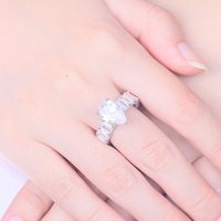 Nouvelle Arrivée Sun Star TL-407 – Bague de Fiançailles Simple pour Femme, Micro-Sertie, Plaqué Rhodium, Zircon Cubique Poire Grande Taille, Vente en Gros CMA