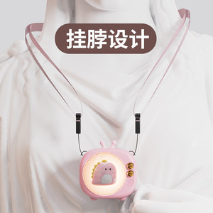 Mini Ventilador Portátil de Cuello con Luz LED, Recargable por USB, Batería de 2000 mAh, Cuerpo de Plástico, Control por Botones - Product Image 1