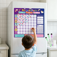 Tableau de récompenses magnétique effaçable à sec et étanche pour enfants, idéal pour la gestion du comportement au bureau, en classe et à l'école, avec autocollants