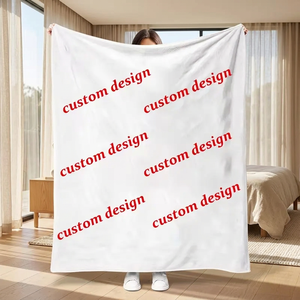 OEM Customized Design Flannel Throw <b>Blanket</b> Printed Photo Digital Printing White Sublimation Custom <b>Blanket</b> With Logo - Product Image 1