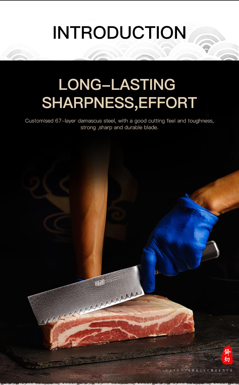 FINDKING 6.5 inch Octagonal Handle Kitchen Chef Knife 67 Layers Damascus Steel Nakiri Cleaver Knife
