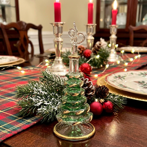 Bouteille de Noël en verre artisanal de luxe avec décoration en or pur, 10 cm de haut - Capacité 50 ml, écologique, directement de l'usine - Product Image 1