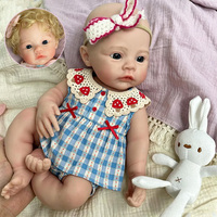 Realistische 18-Zoll Silikon-Reborn-Puppe mit funkelnden Augen für Mädchen, weicher Körper mit eingewurzeltem lockigem Haar, Baby für Online-Großhändler