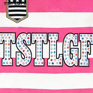 T-shirt da uomo ricamata con strass, a maniche lunghe, a righe, stile polo, vestibilità ampia, streetwear - Product Image 3