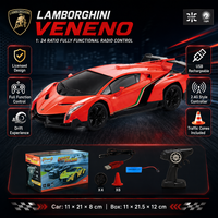 Voiture de course télécommandée Lamborghini RC à l'échelle 1/24, voiture de drift avec lumières, jouet de course télécommandé pour garçon, recharge USB