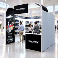 Stand d'exposition personnalisé TIANYU, stand de salon professionnel, profilés en aluminium, sections courbes, disposition reconfigurable, 10 pieds x 20 pieds