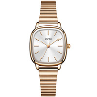 GEDI 13054 Amoureux Robe Bracelet Chaîne Cristal Quartz Montre-Bracelet Acier Inoxydable Couple Étanche Slim Homme Femme Cadeau Montre