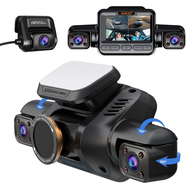 4K Dashcam Car Camera 4 Channel Dash Cam Front and Rear Car Black Box Dash Camera for Cars with 5G WiFi GPS Night Vision