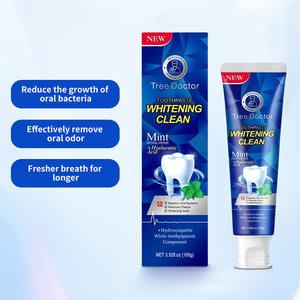 Dentifrice Blanchissant Naturel et Bio à la Menthe et à l'<span class=keywords><strong>Acide</strong></span> <span class=keywords><strong>Hyaluronique</strong></span> pour une Haleine Fraîche, Réduit les Bactéries Buccales et la Plaque Dentaire - Product Image 4