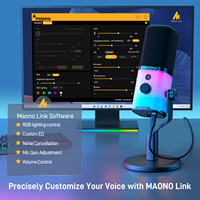Soporte de Micrófono Dinámico RGB Maono PD100XS para Juegos, Transmisión en Vivo, Software, Control de Volumen y Cancelación de Ruido