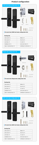 Szmyq X3 cộng với thông minh khóa cửa trước an ninh với Alexa <span class=keywords><strong>Google</strong></span> trợ lý ZigBee kỹ thuật số lực lượng phá vỡ hijack báo động trong Tây Ban Nha - Product Image 6