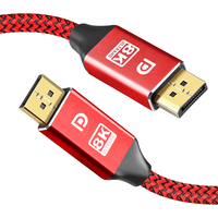 Câble tressé de port d'affichage à grande vitesse câble DP de 3,3 pieds 1.4 8K @ 60Hz 4K 2K @ 240Hz 32.4Gbps HDR HDCP 2.2 câble DP 8K pour graphiques