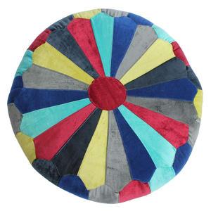 Nouveau design Pouf indien tendance Pouf rond de luxe Velvet Patchwork Colorful Pouf Pouf Ottoman - Product Image 3