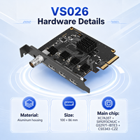 Tarjeta de Captura de Video PCIe Interna de 3 Canales HDMI + 1 Canal SDI, 4K*60Hz HDMI 1080P SDI YUY2 Line-In para Windows, Mac, Linux