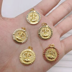 Collar con Colgante de Moneda de José <span class=keywords><strong>Gregorio</strong></span> Hernández Chapado en Oro Vintage, Medallón Religioso Retro con Retrato, Joyería de Fe para Uso Diario - Product Image 2