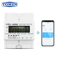 Compteur d'énergie intelligent WiFi Tuya TOMZN 2 phases 110V+110V 60Hz 80A sur rail DIN, moniteur de consommation électrique, compteur kWh, wattmètre