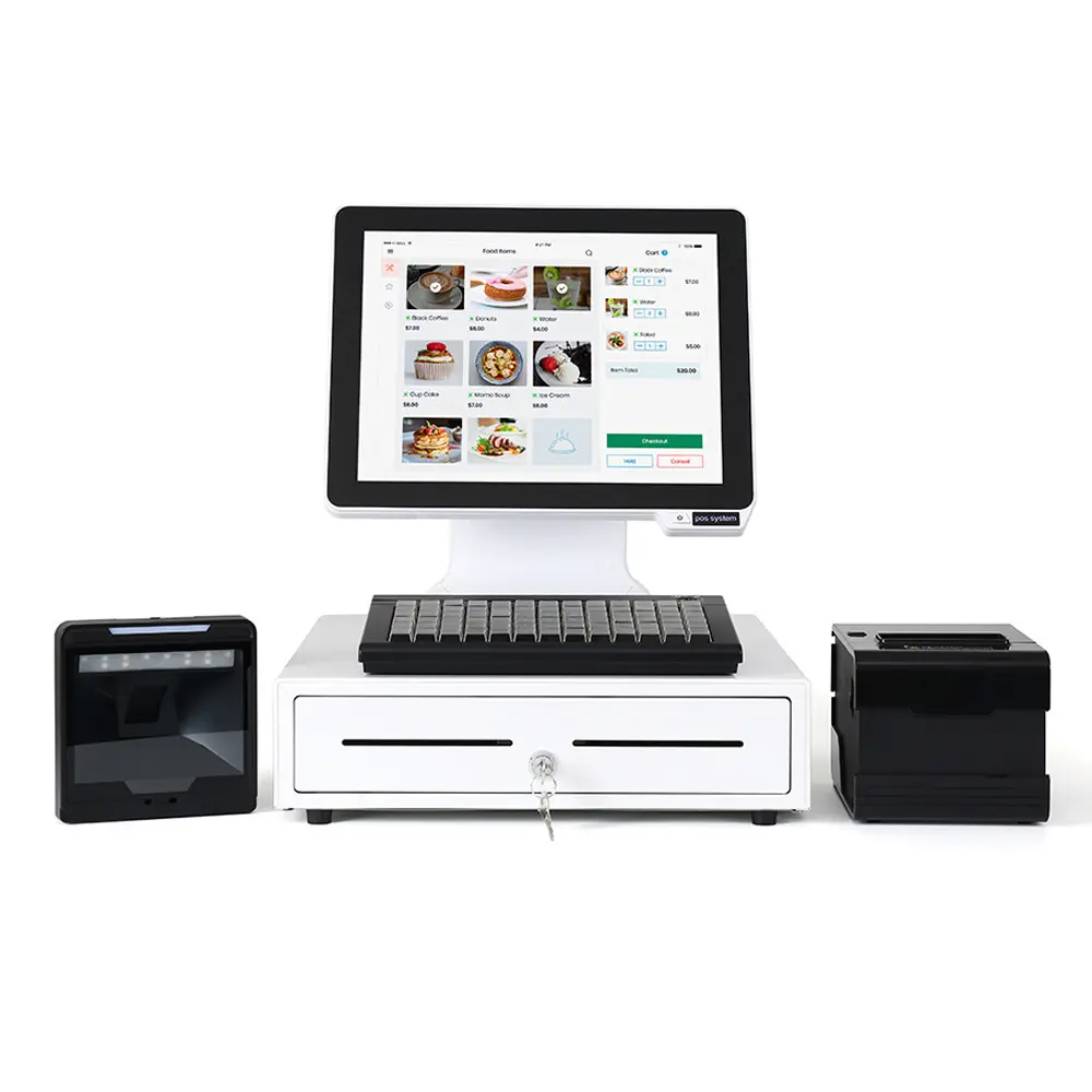 15 Inch Touch Screen Smart Digital All in One Capacitive Terminal Machine Supermarket Cash Register Payment Windows Pos