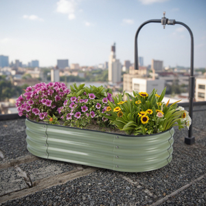 Scatole di fioriere in metallo zincato facilmente assemblate aiuole rialzate da giardino fiori di ortaggi Design per vivaio di piante paesaggistiche all'aperto - Product Image 4