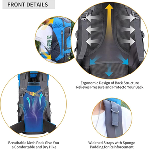 Sac de voyage de trekking de sport de plein air, sac à dos imperméable pour la randonnée, l'escalade en montagne, l'alpinisme, le camping - Product Image 5